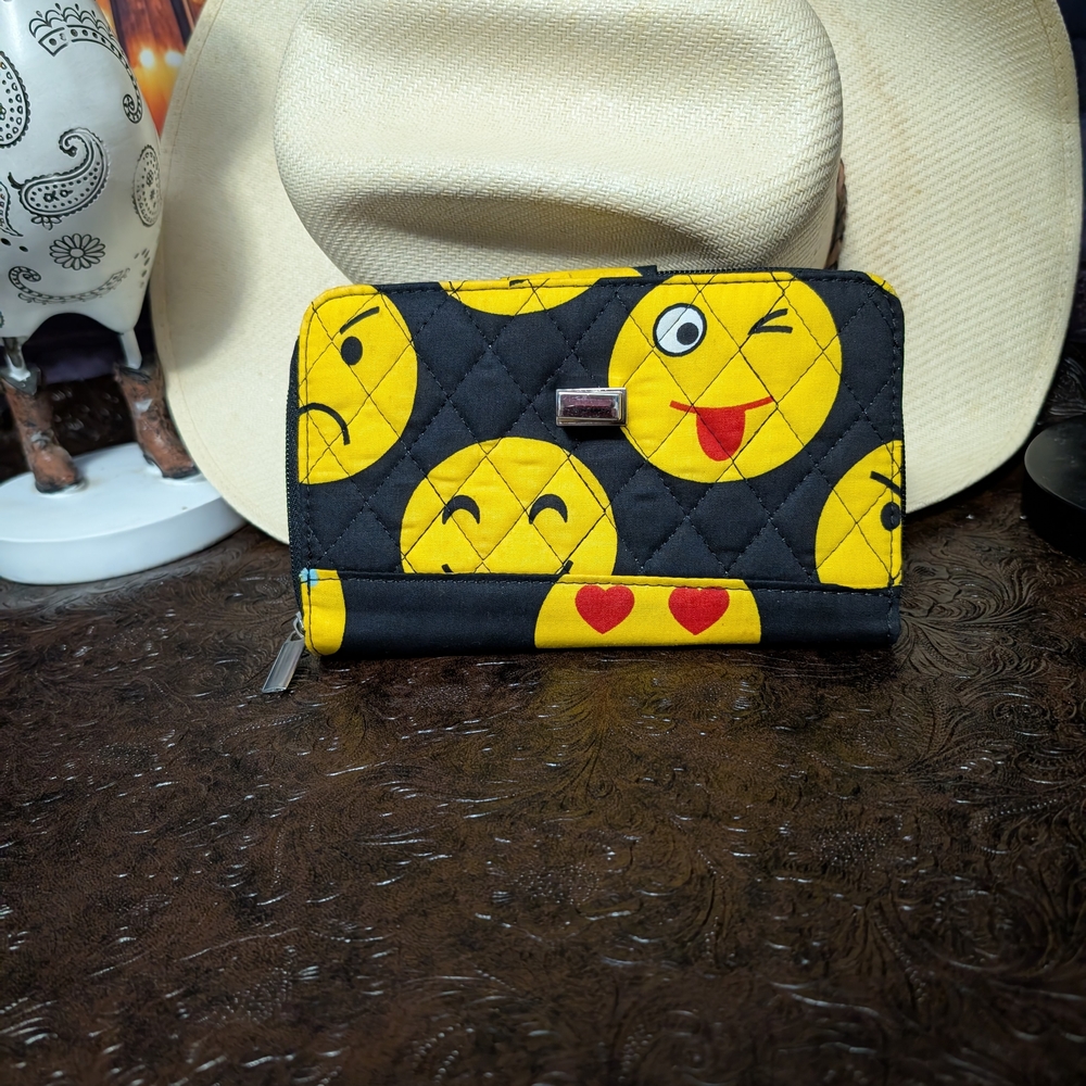 Source Unknown Emoji Patterned Quilted Wallet - image 2